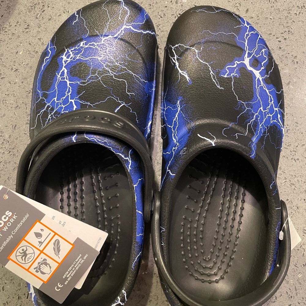NWT Crocs and Work Lightening/Electricity